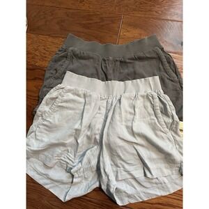 2Pieces Faherty Arlie Linen Blend Day Shorts Womens Casual Elastic Waist 2"